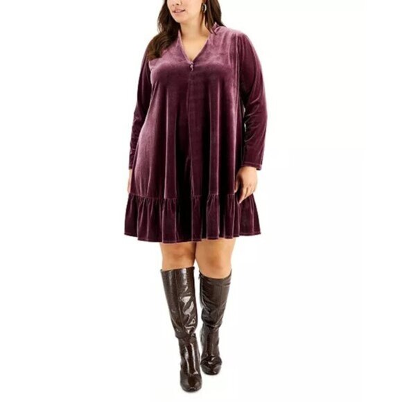 Taylor Dresses & Skirts - Taylor Womens Velvet Shift Dress Size 18W